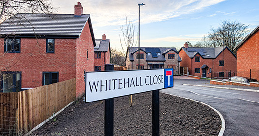 Photo of new houses at Whitehall Close in Berry Hill