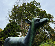 bronze statue of a deer