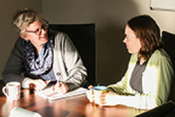 Pippa Baker-Walsh giving 1 to 1 support to a CASA client