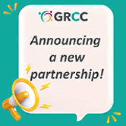 Graphic of a megaphone and the words "GRCC Announcing a new partnership"