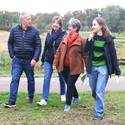 Lucy Eccles with a group of flood wardens on a patch walk