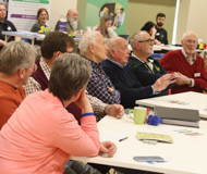 Volunteer flood wardens discus communications strategies in a workshop