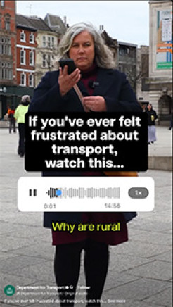 Transport Secretary Heidi Alexander speaking into her phone in a town centre square